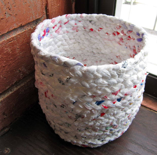 Basket Out of Plastic Bags