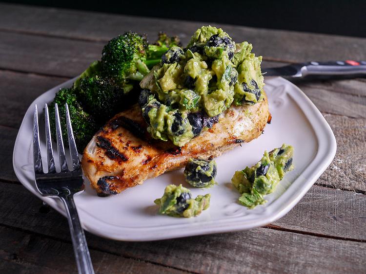 Grilled Chicken with Blueberry Guacamole