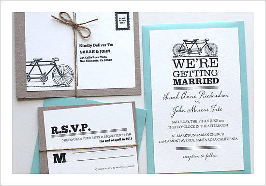Tandem Bike Wedding Invitation