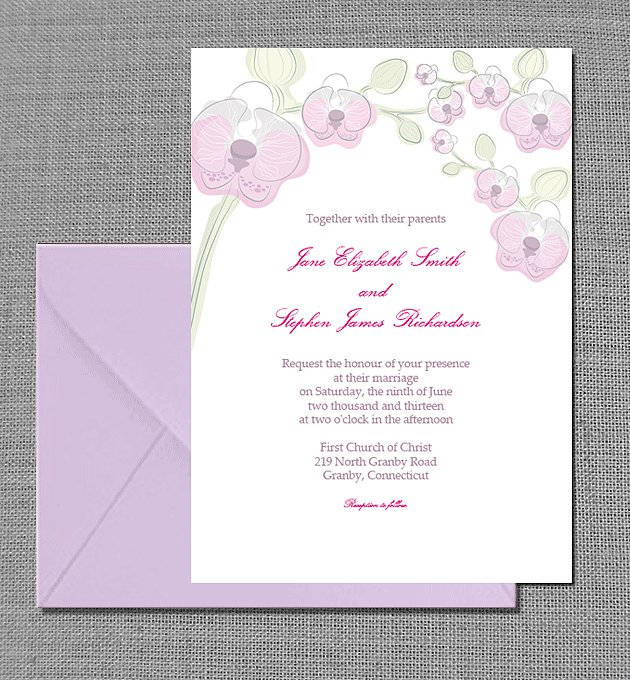 Orchid Wedding Invitation