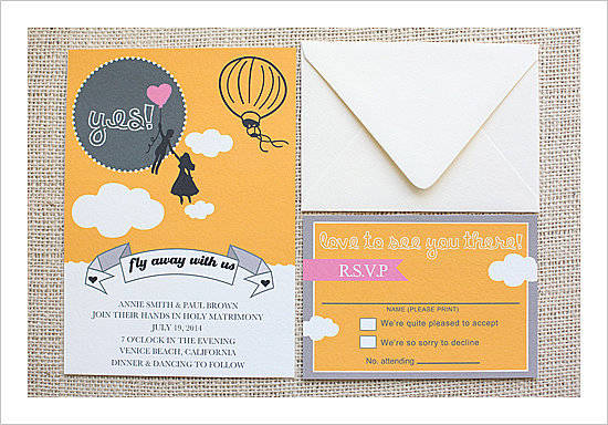 Fly Away With Us Wedding Invitation