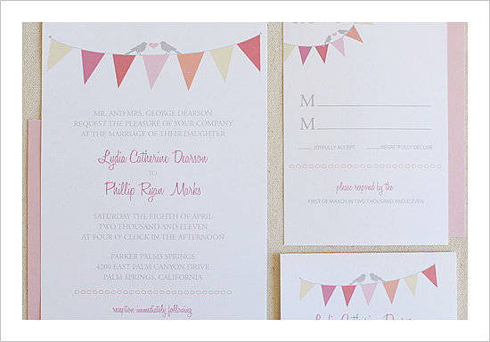 Bunting Wedding Invitation