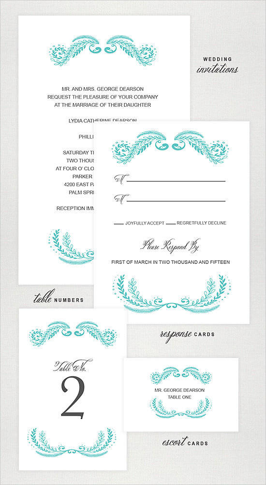 Fancy Emblem Wedding Invitation