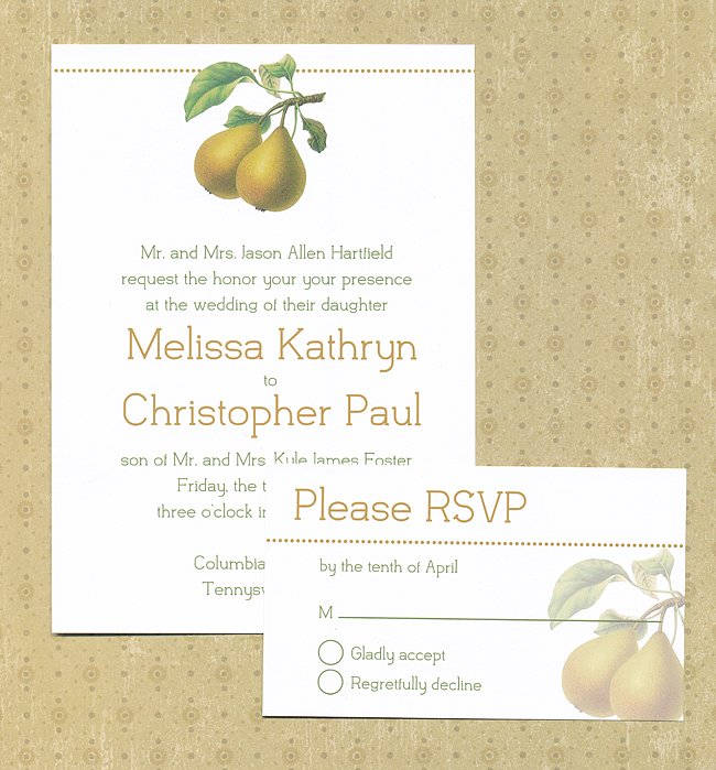 Pear Wedding Invitation