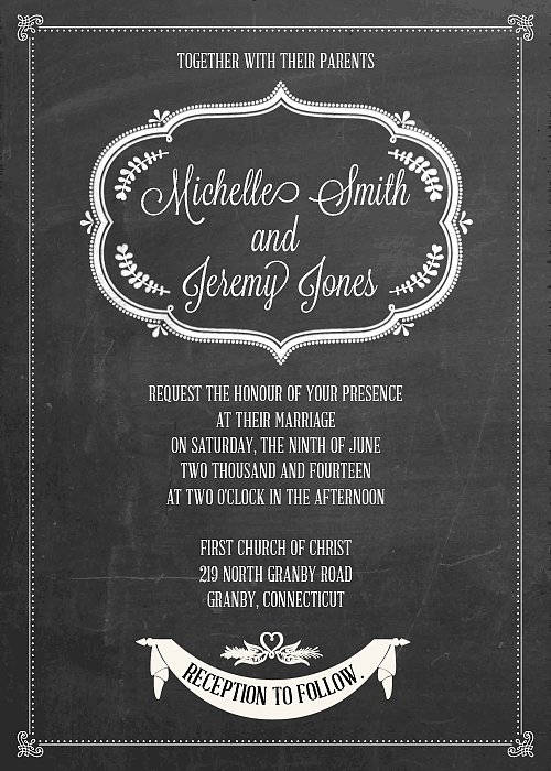 Chalkboard Wedding Invitation
