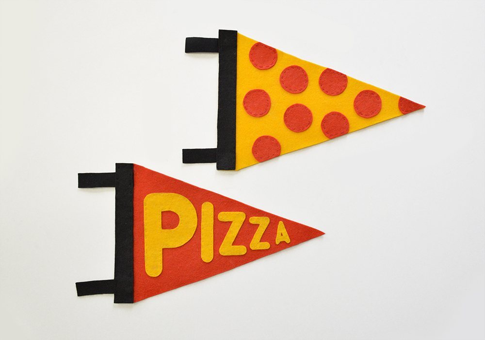 Typographic Pizza Pennants