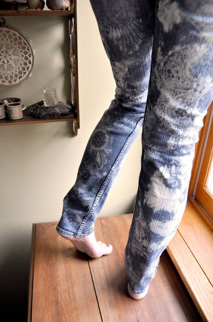 Lace Bleached Denim