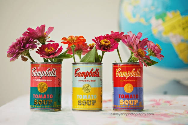 Warhol-Inspired Flower Vases