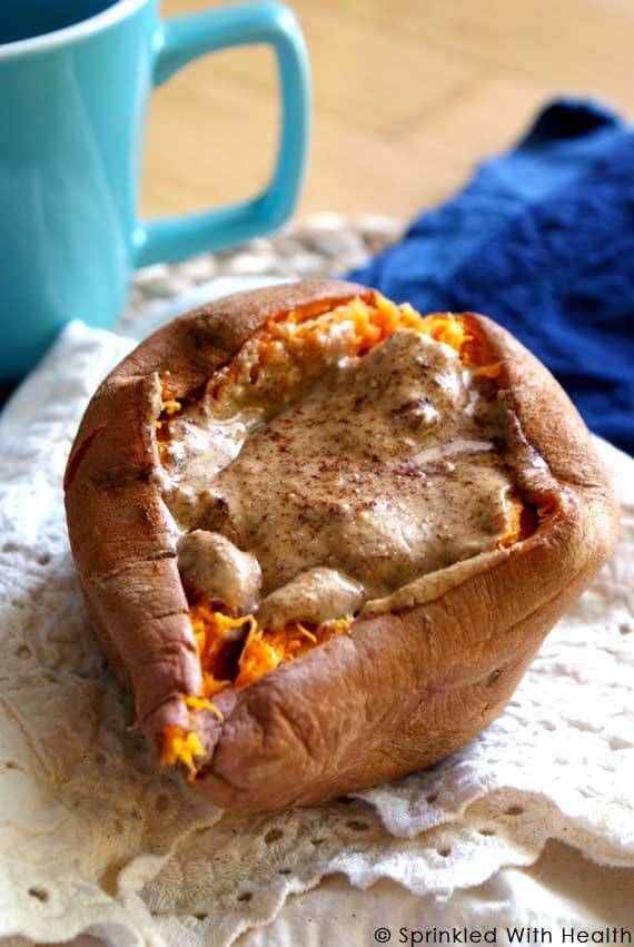 Sweet Potato with Almond Butter and Cinnamon