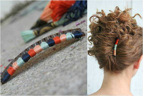 Embroidery Wrapped Hair Comb