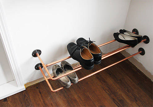 Copper Shoe Rack