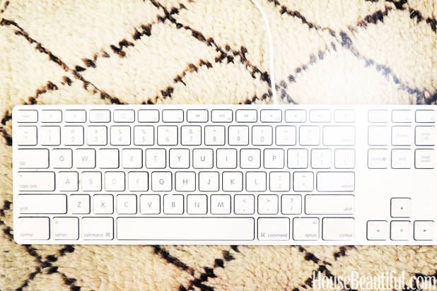 Use rug samples to keep palms comfy and keyboard secure
