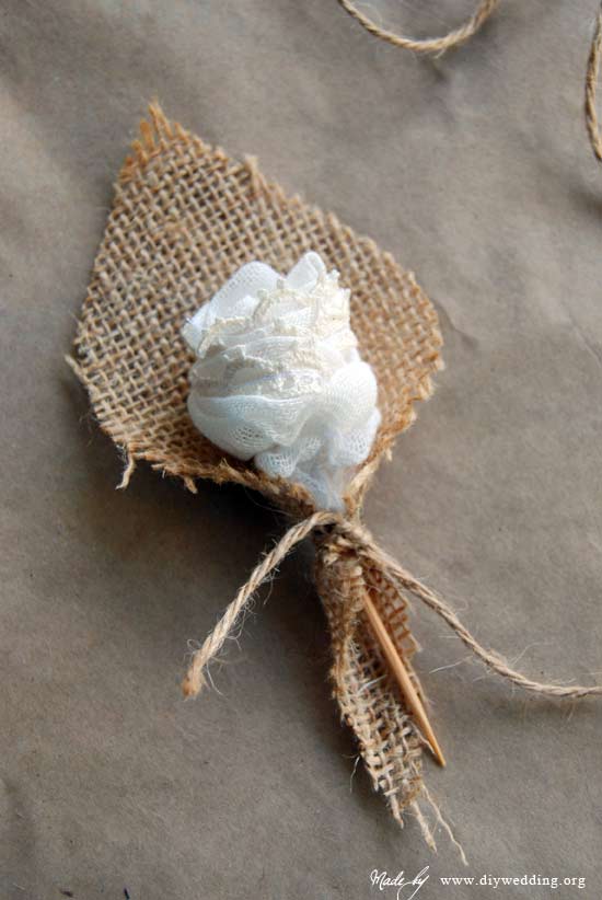 Wedding Boutonniere with Feathers