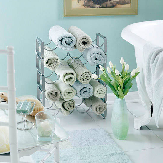 Use Wine Rack for Towels