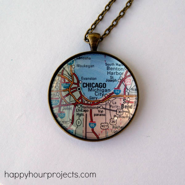 Glass Map Necklace