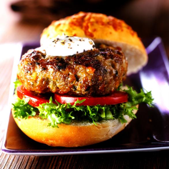 Curried Pork Burger with Mango