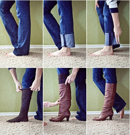 Tuck your non-skinny jeans in boots