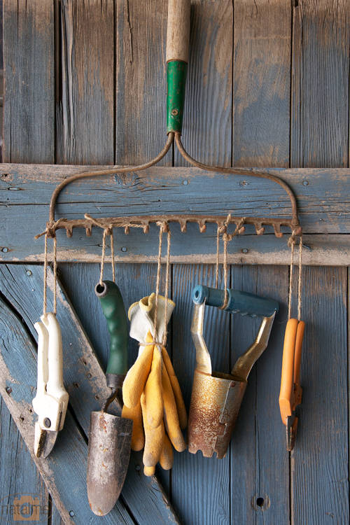 From rake to rustic tool rack