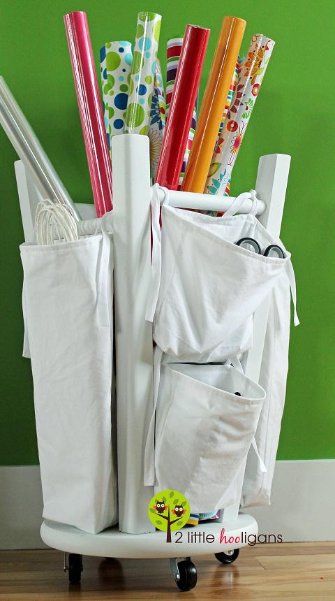 From stool to wrapping paper organizer