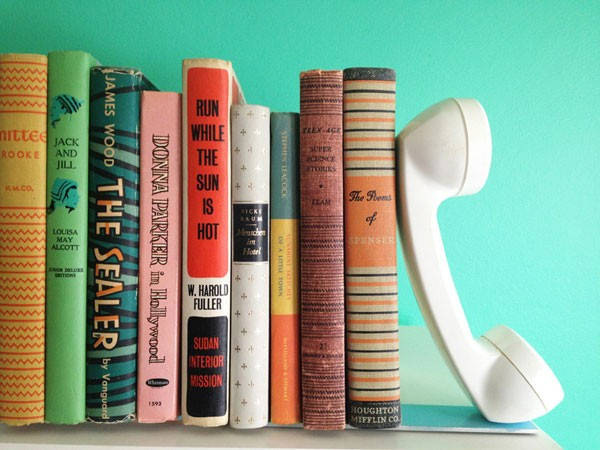 From old telephone to bookends