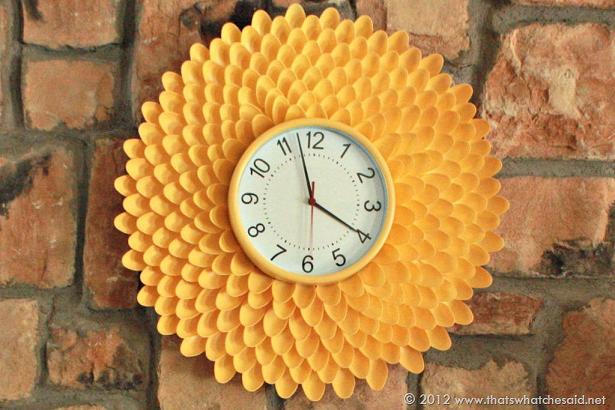 Chrysanthemum Clock from Plastic Spoons