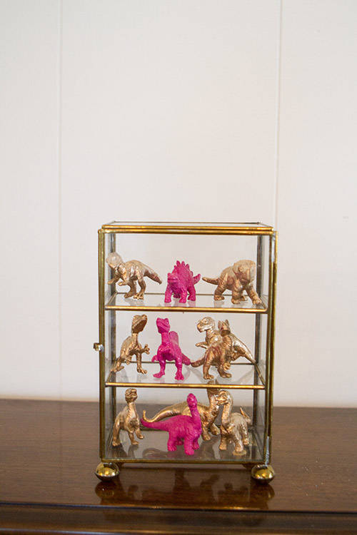 Gold and Pink Dinosaurs