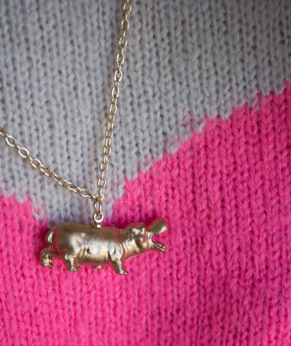 Golden Hippo Necklace