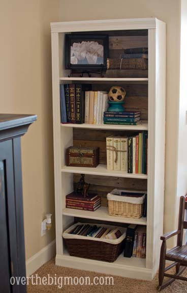 Pallet Backed Bookshelf
