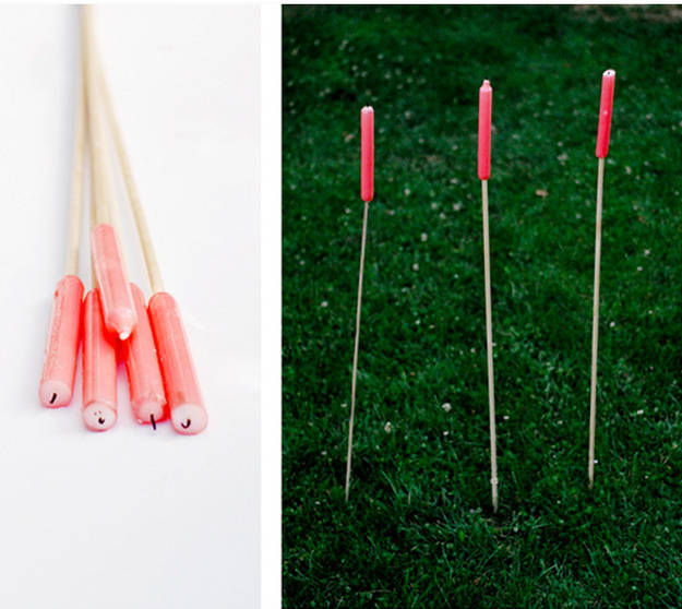 Easy Outdoor Candle Stakes