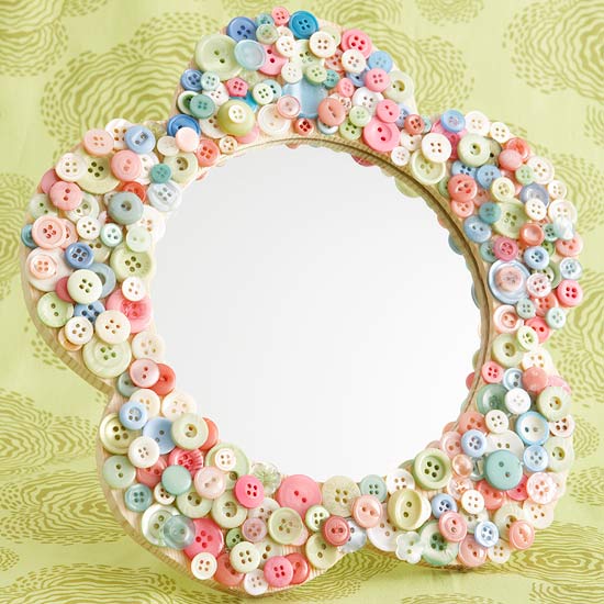 Button Flower Mirror