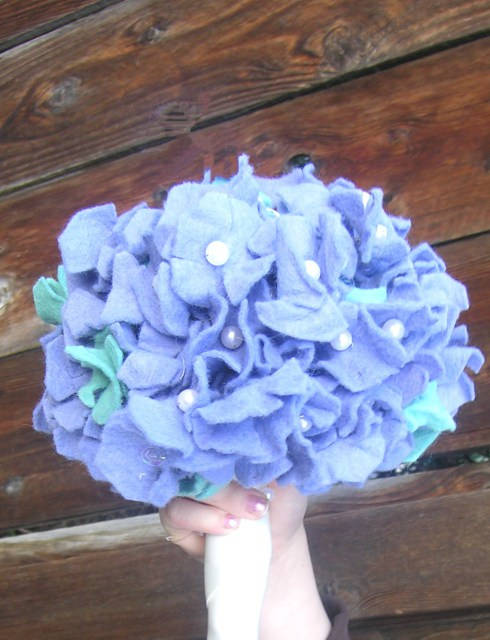 Felt Hydrangea Bridal Bouquet