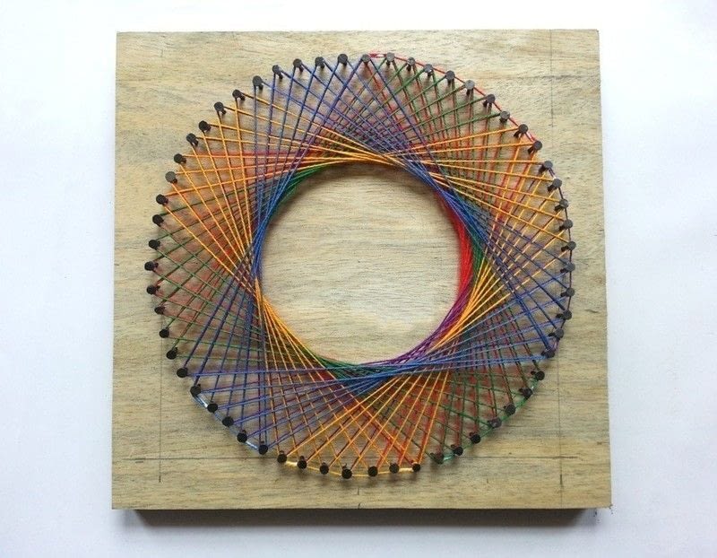 Rainbow Spirograph String Art