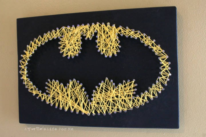 Batman String Nail Art