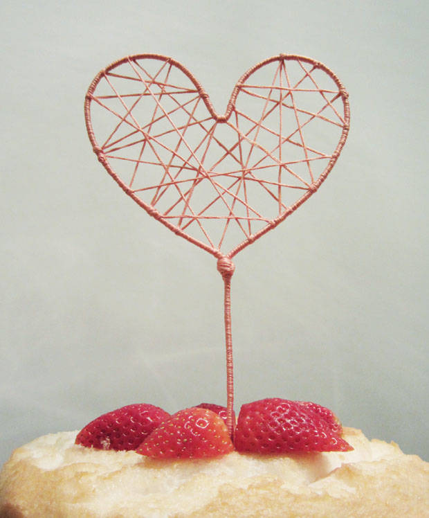 String Art Heart Cake Topper