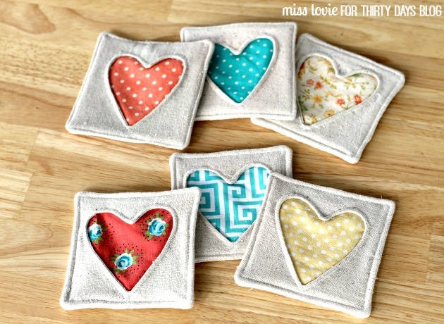Fabric Heart Coasters