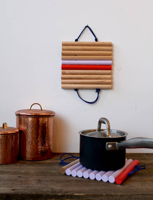Leather and Wood Trivets