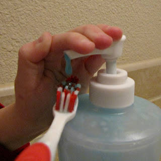 Use a soap pump to stop the mess with your kids toothpaste