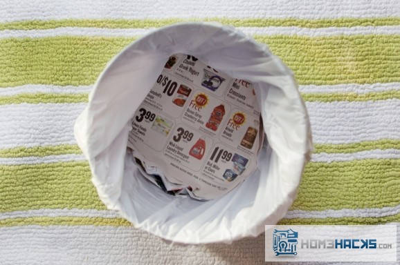 Line Trash Bags with Newspaper to Prevent Leaks