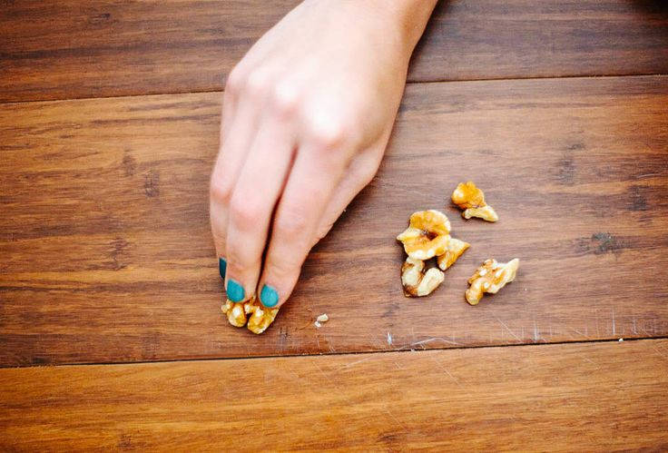 Scrub away wood scuffs with walnuts
