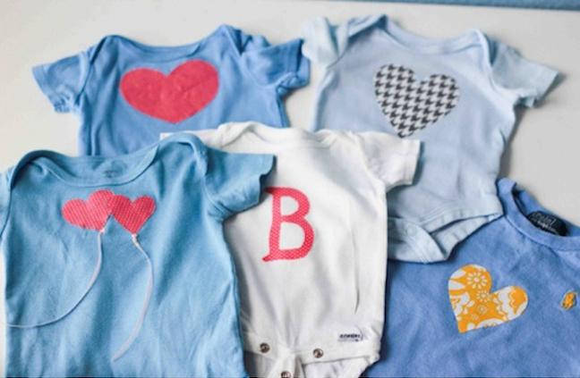 Onesies Made with Fabric Mod Podge