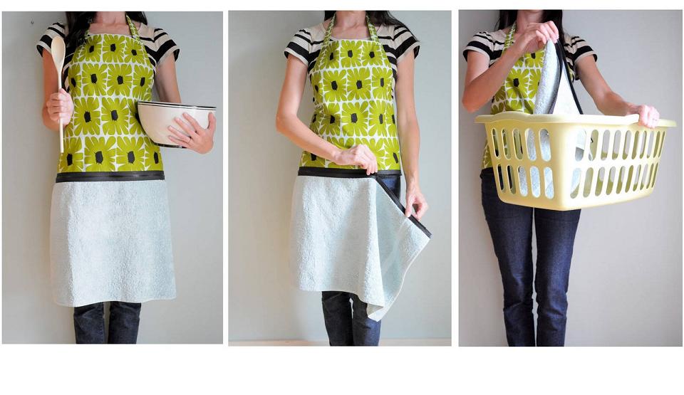 Hand Towel Apron with Zipper