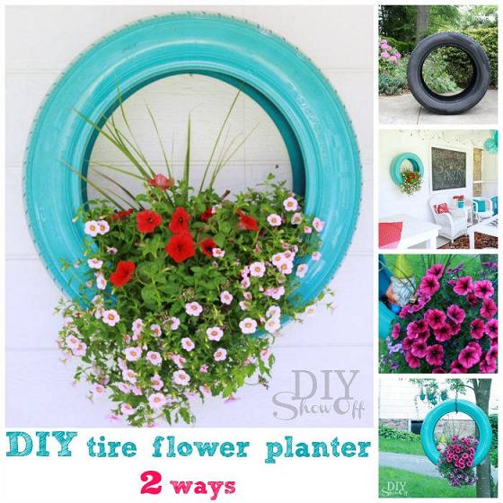 Repurposed Tires Flower Planters