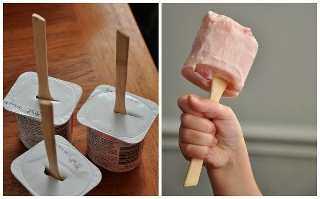 Freeze yogurt to make ice pops