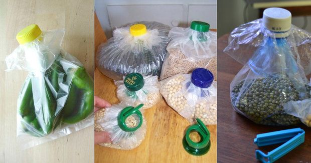 Old Water Bottle Airtight Seal for Plastic Bagged Foods