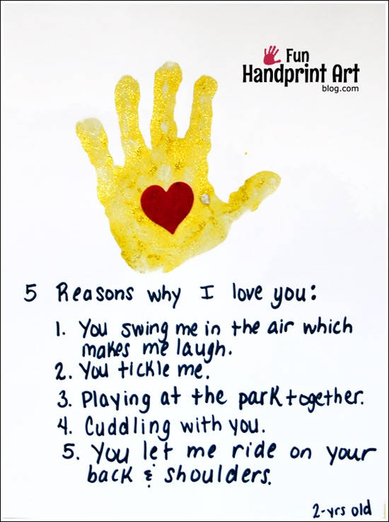 5 Reason Why I love You Father’s Day Handprint Keepsake
