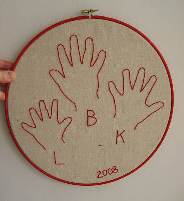Embroidered Hand Prints
