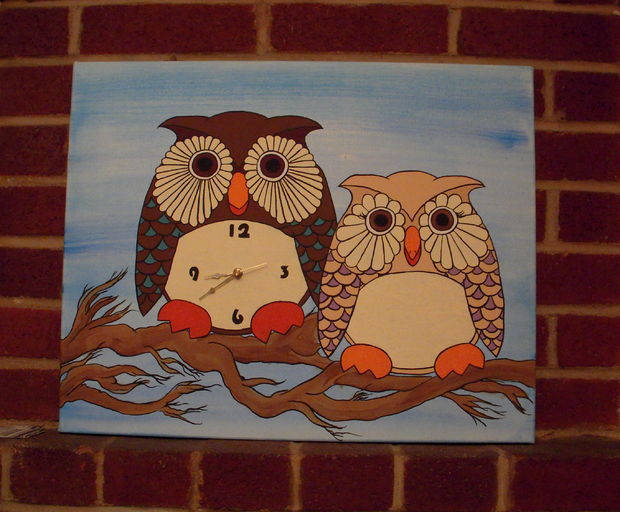 Owl Couple Clock