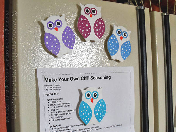 Polka Dotted Owl Magnets