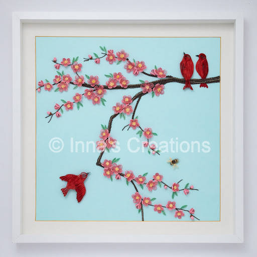 Cherry blossom, framed paper art