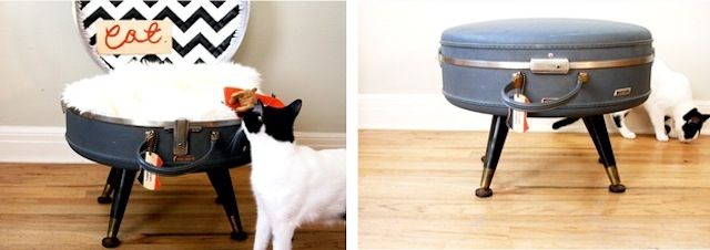 Upcycled Suitcase Cat Bed